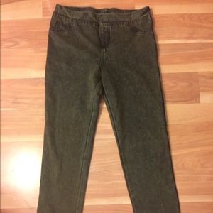 Girls Army Green Jeggings